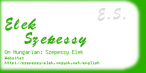 elek szepessy business card